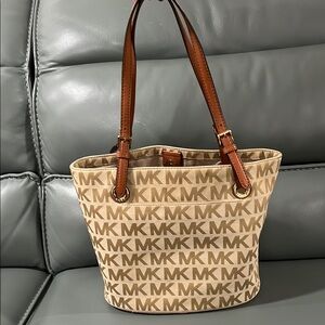 Michael Kors Tan Monogram Tote Bag